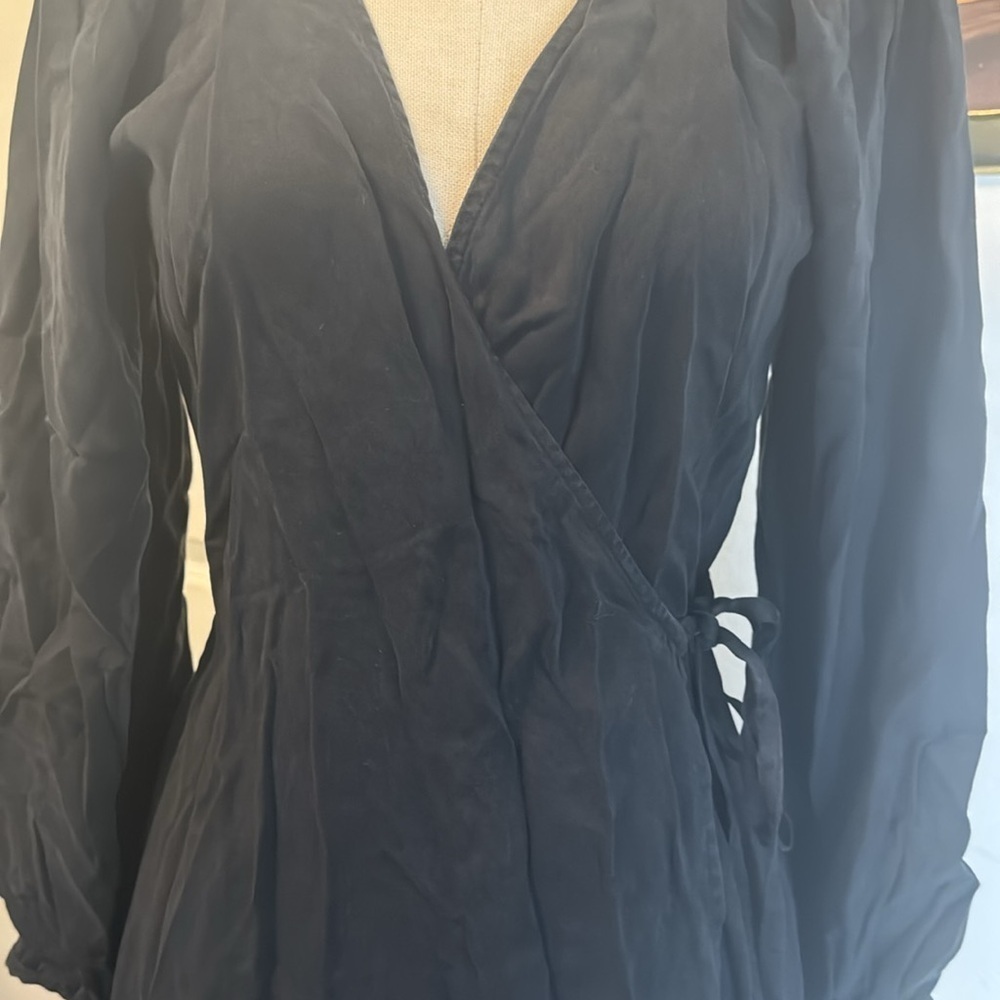 J Crew Black Wrap dress - Picture 2 of 6